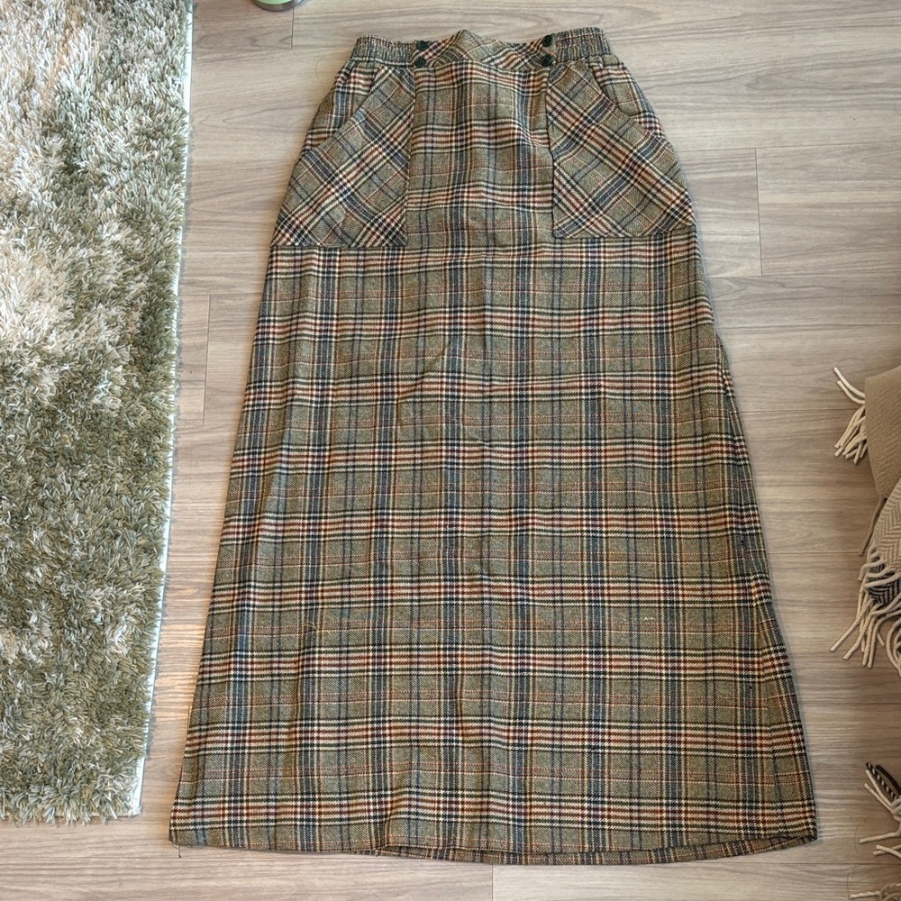 Vintage Plaid Maxi Skirt